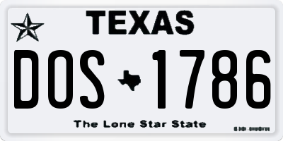 TX license plate DOS1786