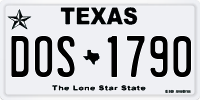 TX license plate DOS1790