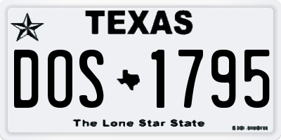 TX license plate DOS1795