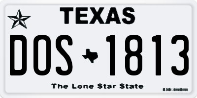 TX license plate DOS1813