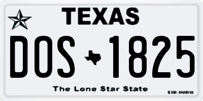 TX license plate DOS1825