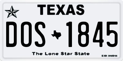 TX license plate DOS1845