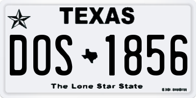TX license plate DOS1856