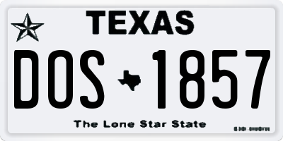 TX license plate DOS1857