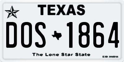 TX license plate DOS1864