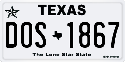 TX license plate DOS1867