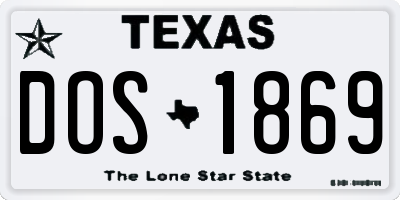 TX license plate DOS1869
