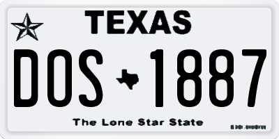 TX license plate DOS1887