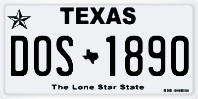 TX license plate DOS1890