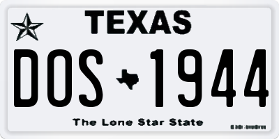 TX license plate DOS1944