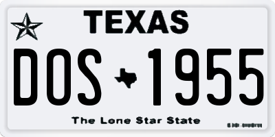 TX license plate DOS1955