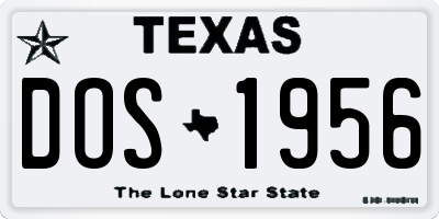 TX license plate DOS1956