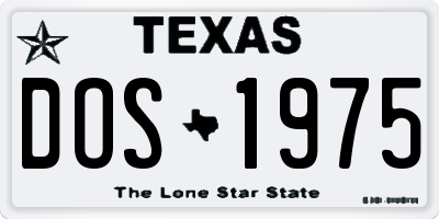TX license plate DOS1975