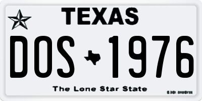 TX license plate DOS1976