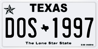 TX license plate DOS1997