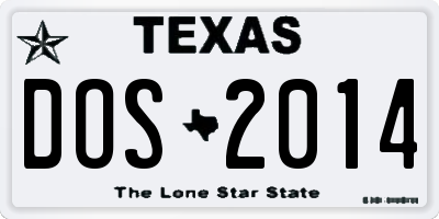 TX license plate DOS2014