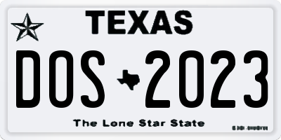TX license plate DOS2023