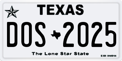 TX license plate DOS2025