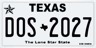 TX license plate DOS2027
