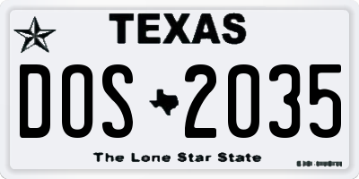 TX license plate DOS2035