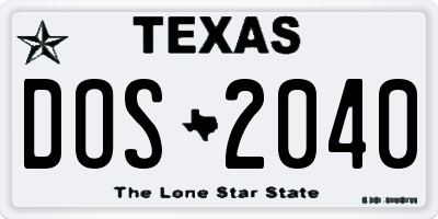 TX license plate DOS2040