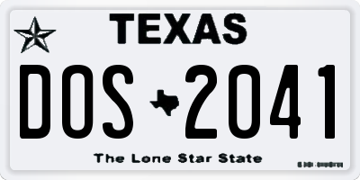 TX license plate DOS2041