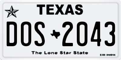TX license plate DOS2043