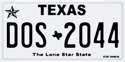 TX license plate DOS2044