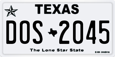 TX license plate DOS2045