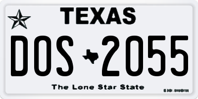 TX license plate DOS2055