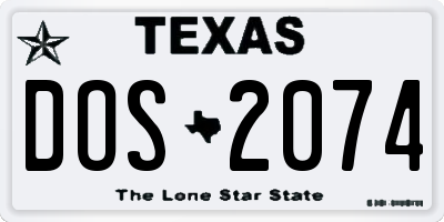 TX license plate DOS2074