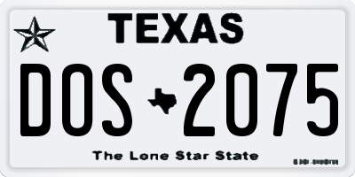 TX license plate DOS2075
