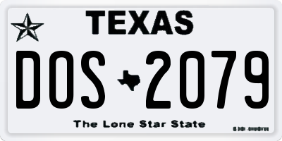 TX license plate DOS2079