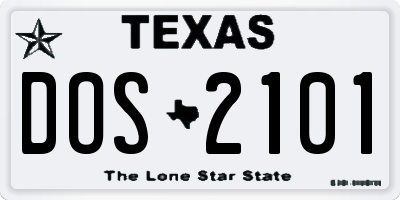TX license plate DOS2101