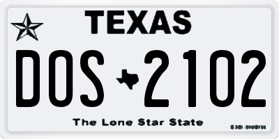 TX license plate DOS2102