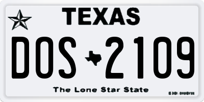 TX license plate DOS2109