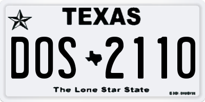 TX license plate DOS2110