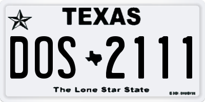 TX license plate DOS2111