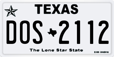 TX license plate DOS2112