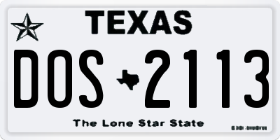 TX license plate DOS2113