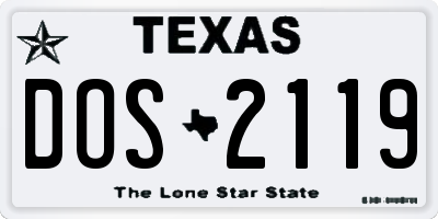 TX license plate DOS2119