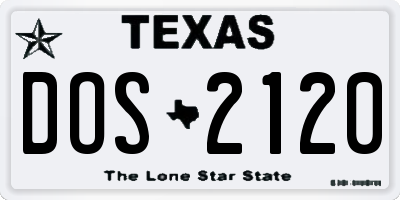 TX license plate DOS2120