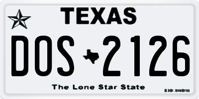 TX license plate DOS2126