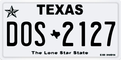 TX license plate DOS2127