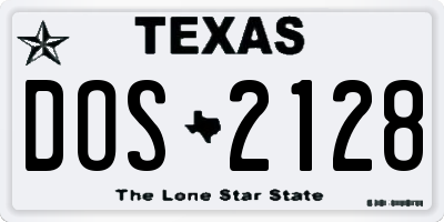 TX license plate DOS2128