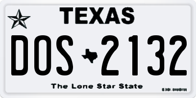 TX license plate DOS2132