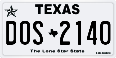 TX license plate DOS2140