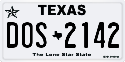 TX license plate DOS2142