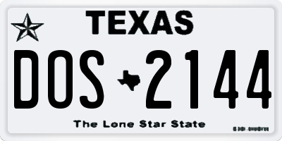 TX license plate DOS2144