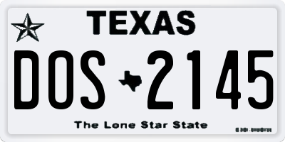 TX license plate DOS2145